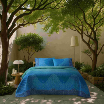 BASSETTI gesteppte Tagesdecke DOLCEACQUA vB1 BLAU